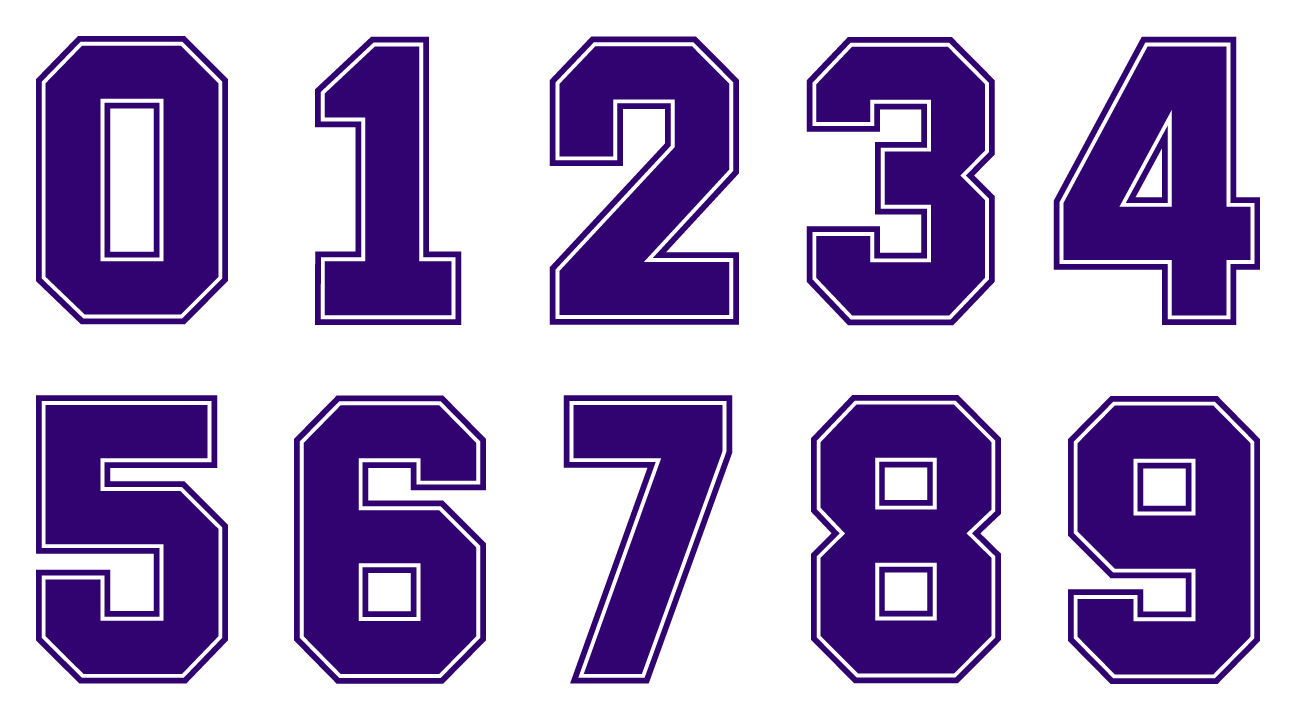 Purple outline number