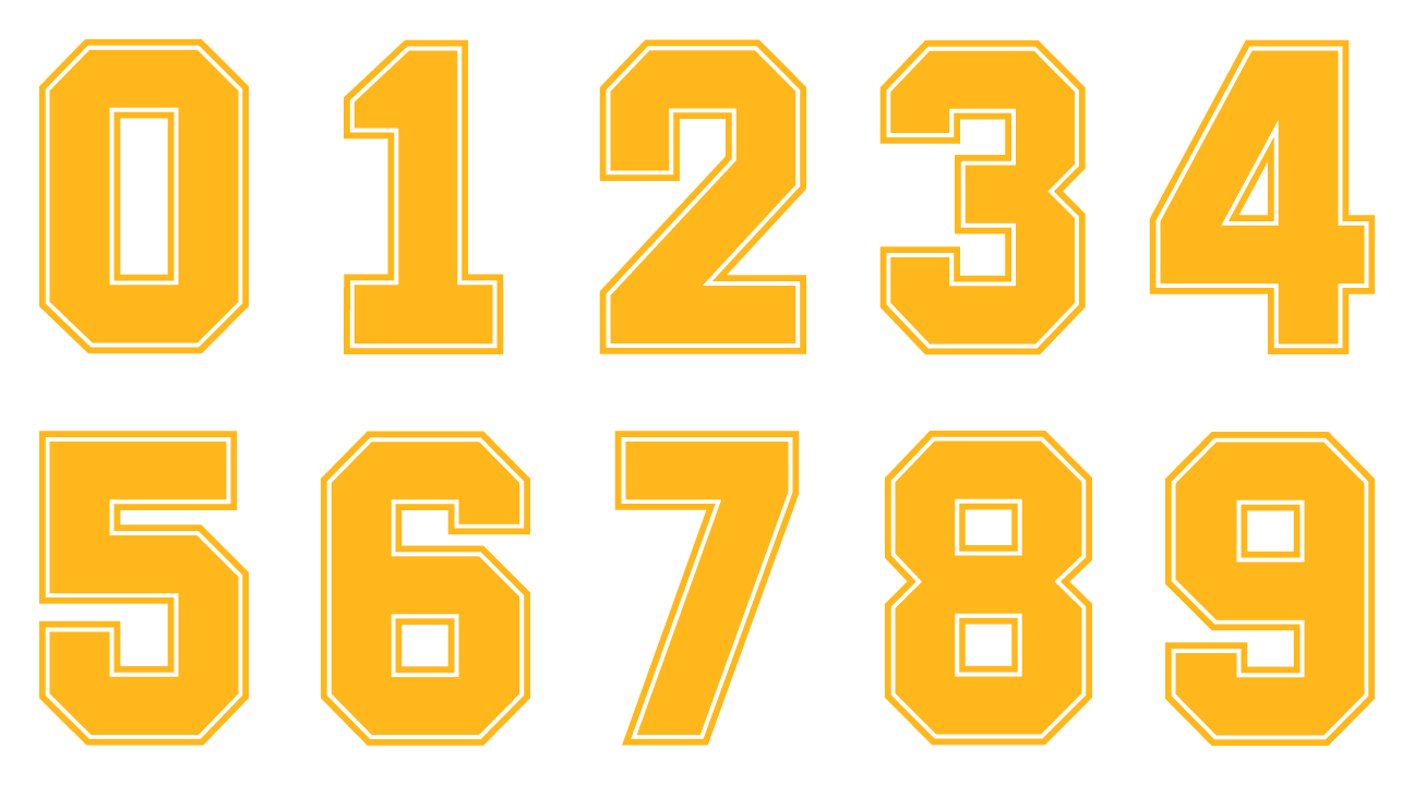 Gold outline number