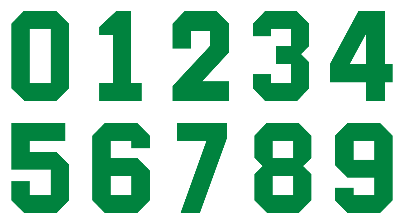 Solid Style Numbers (Pack of 5)