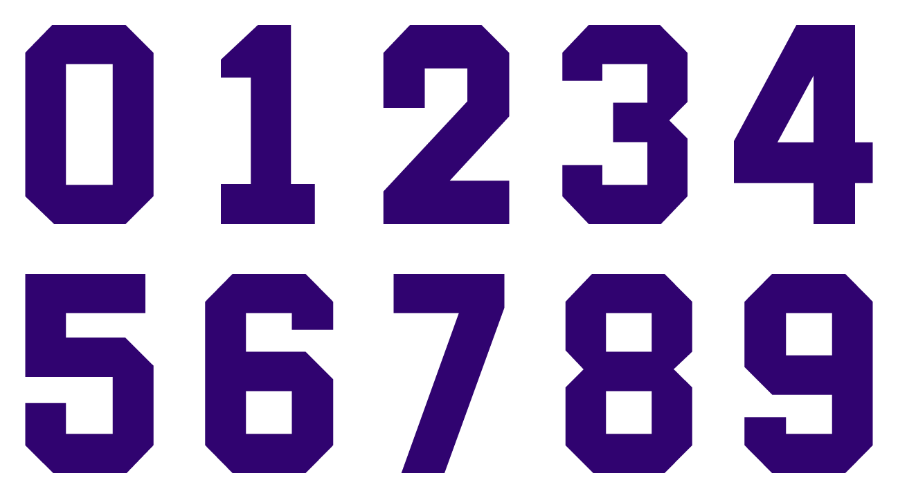 Solid Style Numbers (Pack of 5)