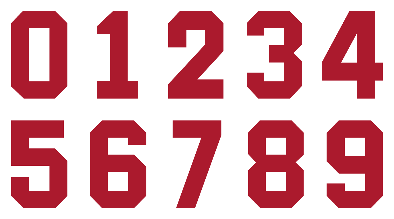Solid Style Numbers (Pack of 5)