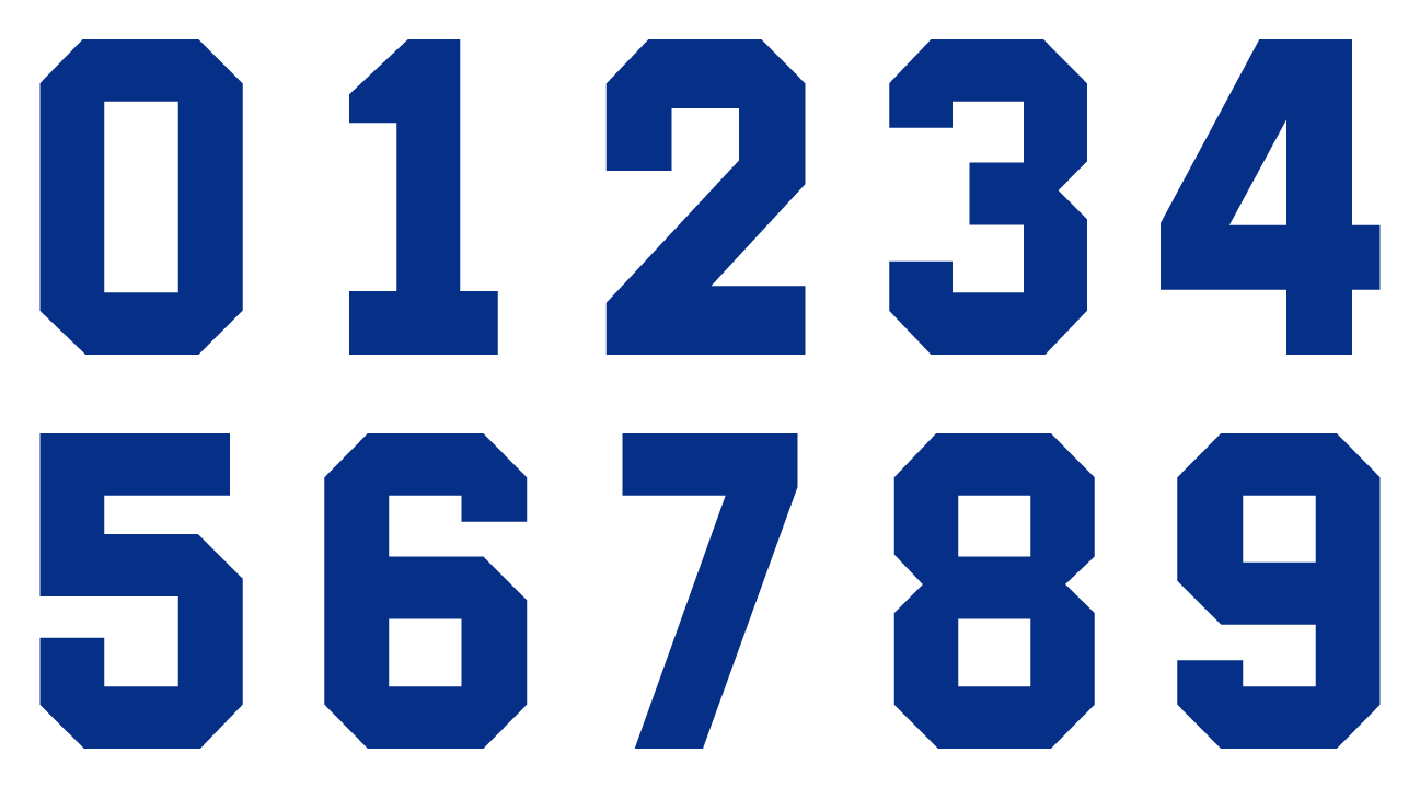 Solid Style Numbers (Pack of 5)