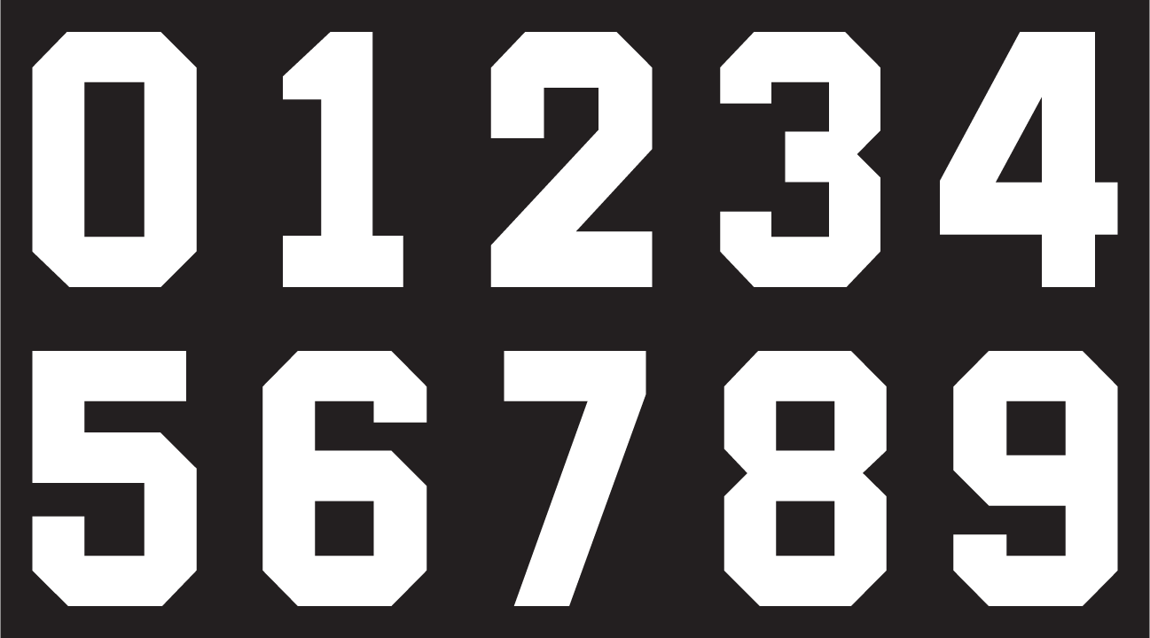 Solid Style Numbers (Pack of 5)