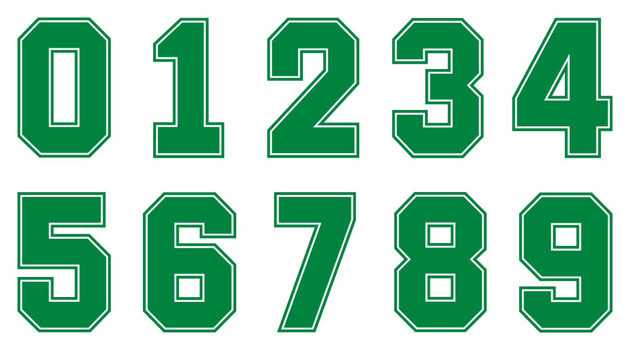 Kelley Green outline number
