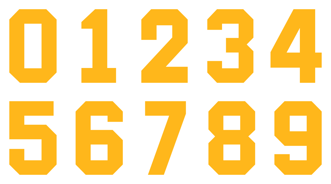 Solid Style Numbers (Pack of 5)