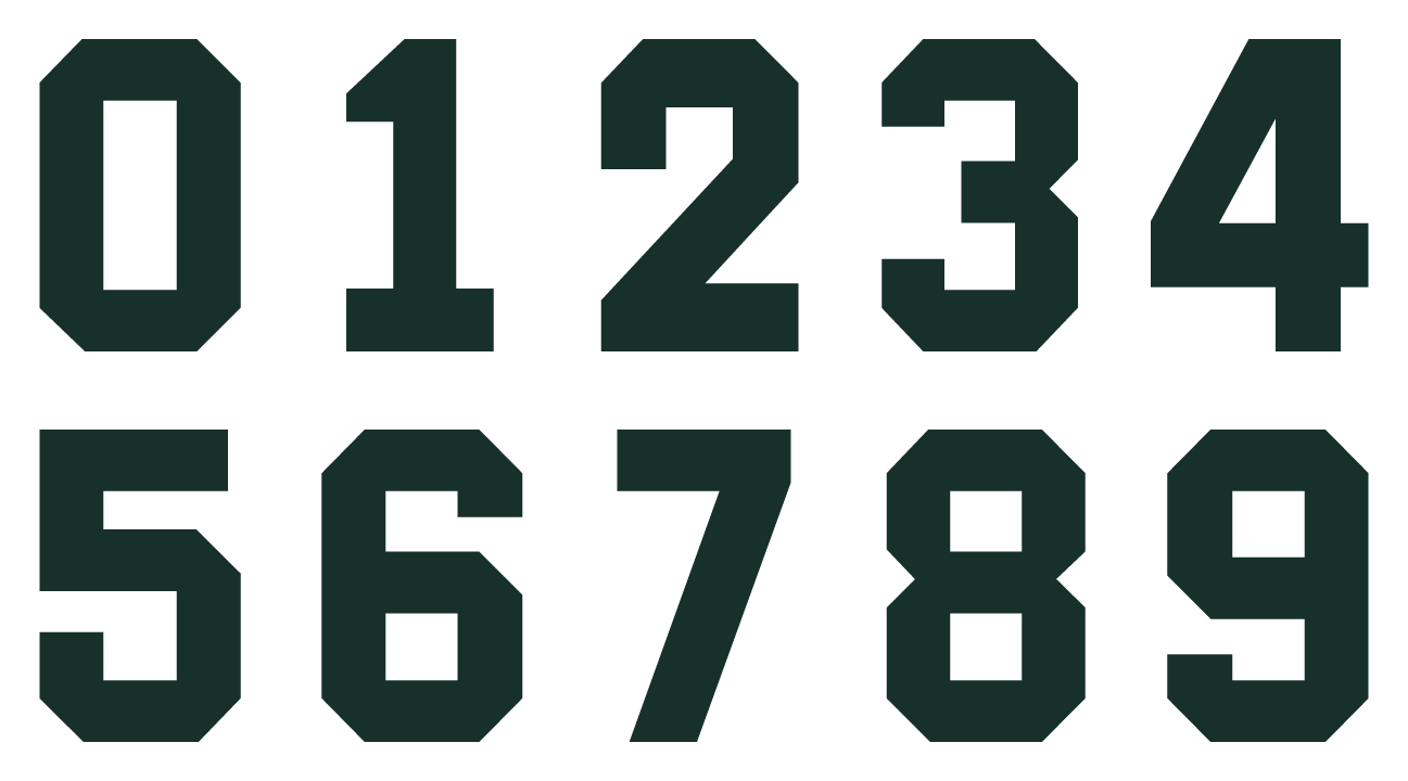 Solid Style Numbers (Pack of 5)